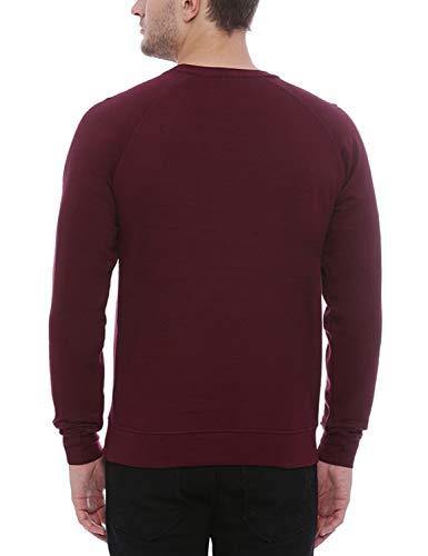 ADRO Men's Fleece Cotton Solid Pullover(Burgundy) - ADRO Fashion
