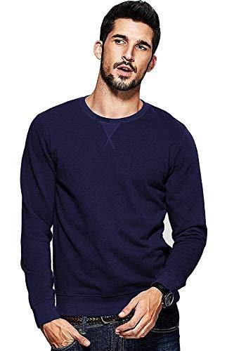 ADRO Men's Fleece Cotton Solid Pullover(Navy Blue) - ADRO Fashion