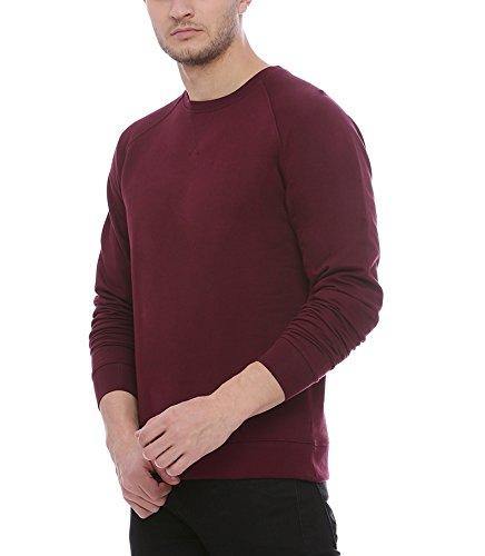 ADRO Men's Fleece Cotton Solid Pullover(Burgundy) - ADRO Fashion
