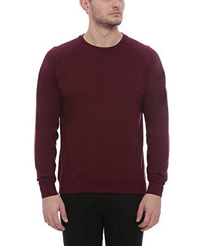 ADRO Men's Fleece Cotton Solid Pullover(Burgundy) - ADRO Fashion