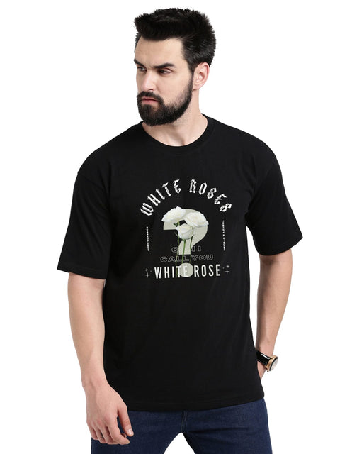 Adro Rose Graphic Printed 100% Cotton Oversized T-shirt for Men - ADRO Fashion