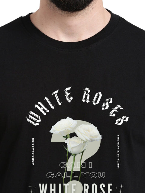 Adro Rose Graphic Printed 100% Cotton Oversized T-shirt for Men - ADRO Fashion