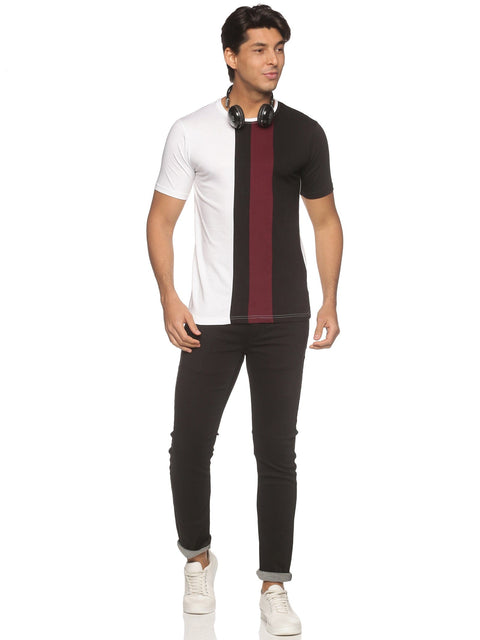 Adro Men's Color Block Cotton T-Shirt - ADRO Fashion