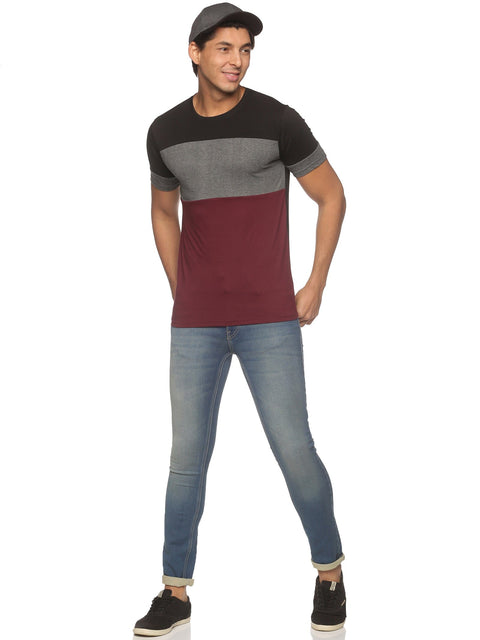 Adro Men's Color Block Cotton T-Shirt - ADRO Fashion