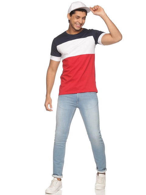 Adro Men's Color Block Cotton T-Shirt - ADRO Fashion
