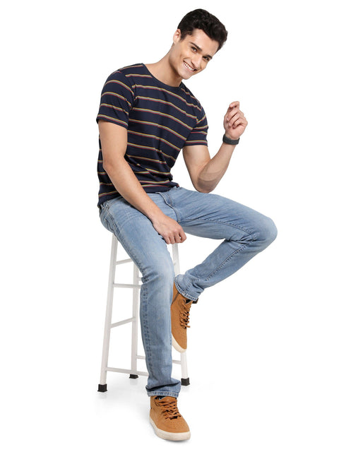 Adro Striped Cotton T-shirt for Men - ADRO Fashion