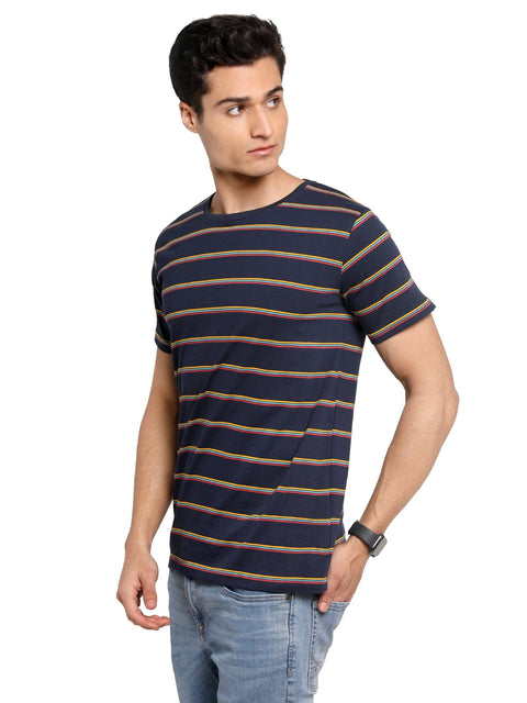 Adro Striped Cotton T-shirt for Men - ADRO Fashion