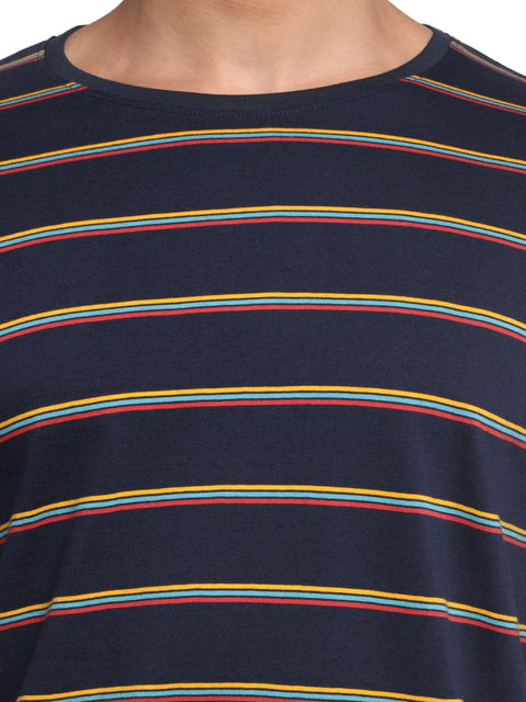 Adro Striped Cotton T-shirt for Men - ADRO Fashion