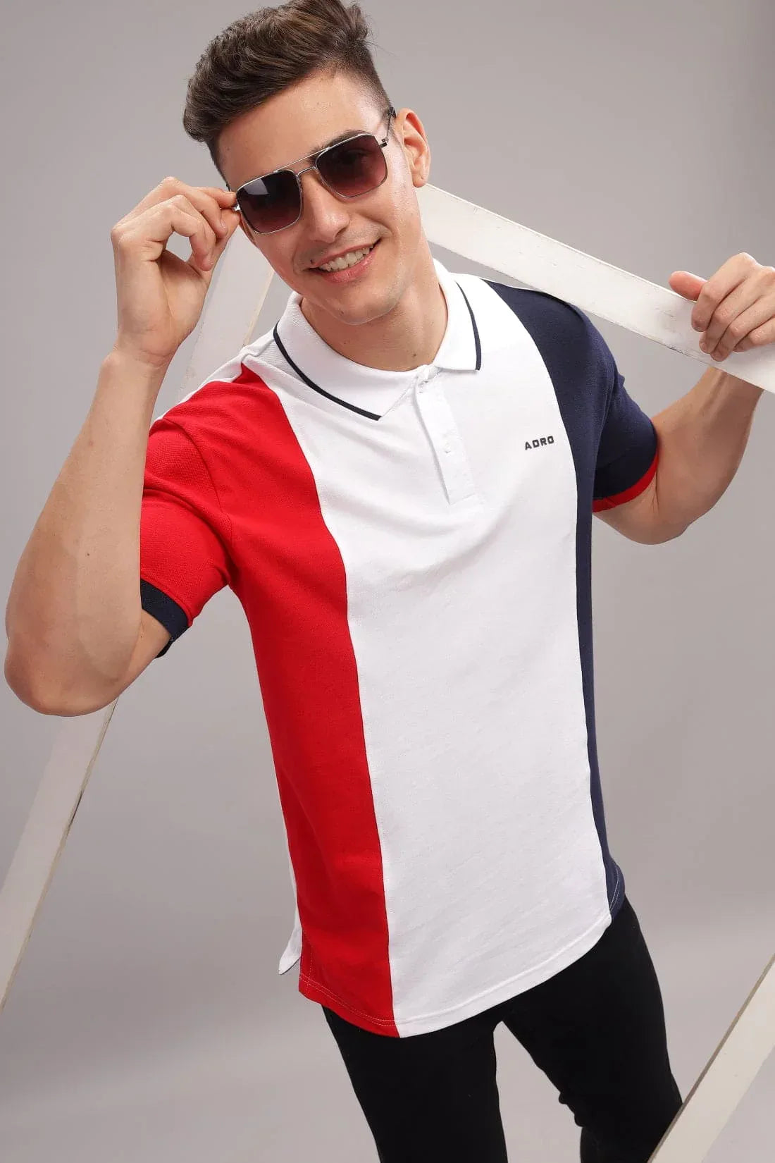 Adro Men’s Polo Shirt | Soft Cotton Blend | Trendy Casual Look White