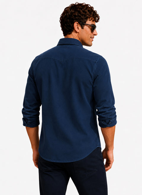ADRO Men's Structured Yoke Cargo Shirt | Full Sleeve Button Down Utility Cargo Shirt | Teal Blue | Regular Fit | Multi Pocket Casual Streetwear