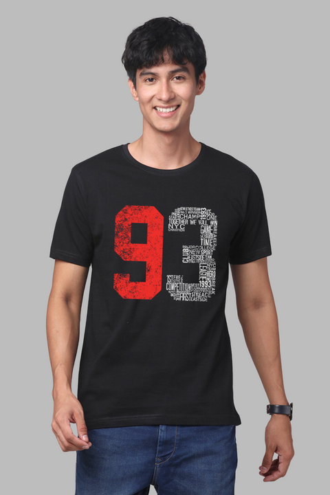 ADRO Men's 93 Number Printed Cotton T-Shirt