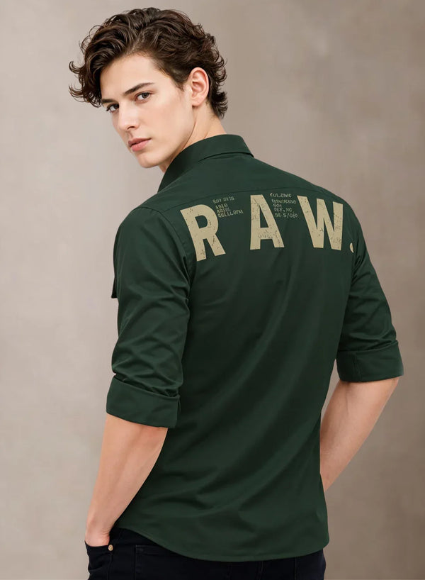Adro Mens Cotton Twill Cargo Shirt Green| Stylish Outdoor Travel Shirt