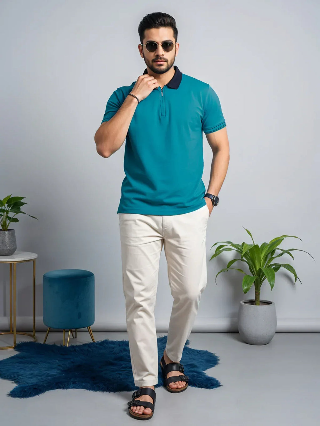 Adro Men’s Polo Shirt | Soft Cotton Blend | Trendy Casual Look