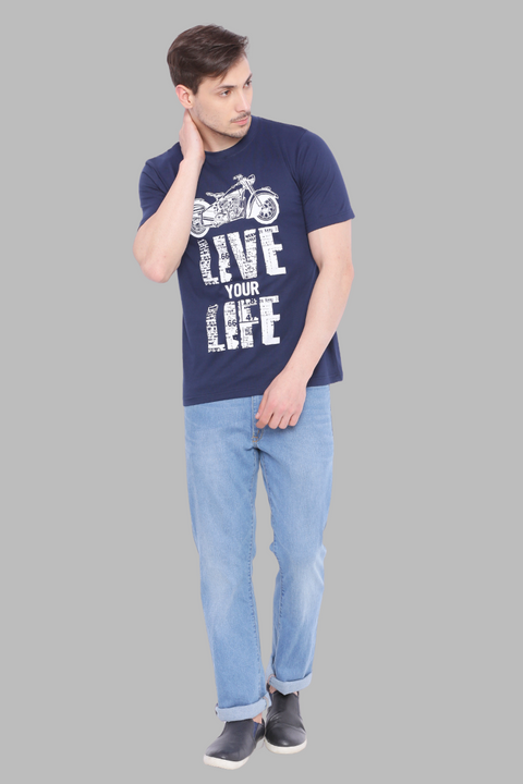 ADRO Men's Graphic Printed Regular Fit T-Shirt