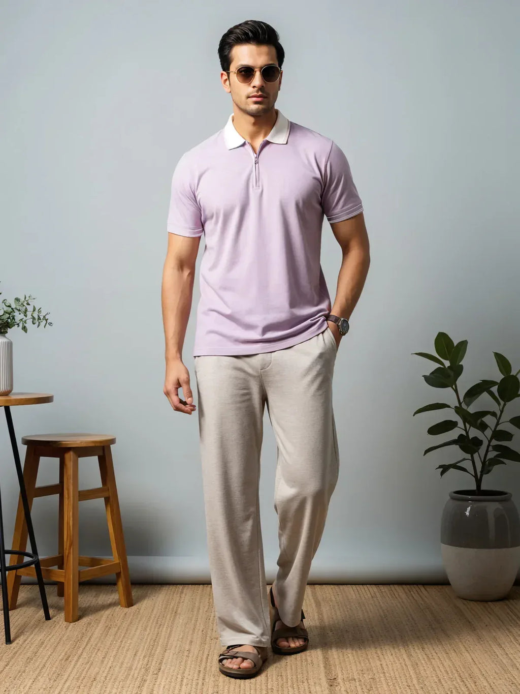 Adro Men’s Polo Shirt | Soft Cotton Blend | Trendy Casual Look