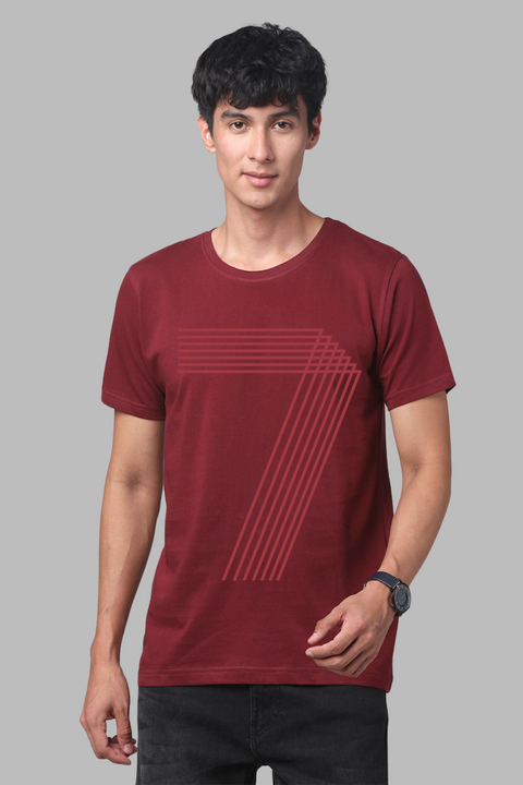 ADRO Men's 7 Number Design Printed T-Shirt