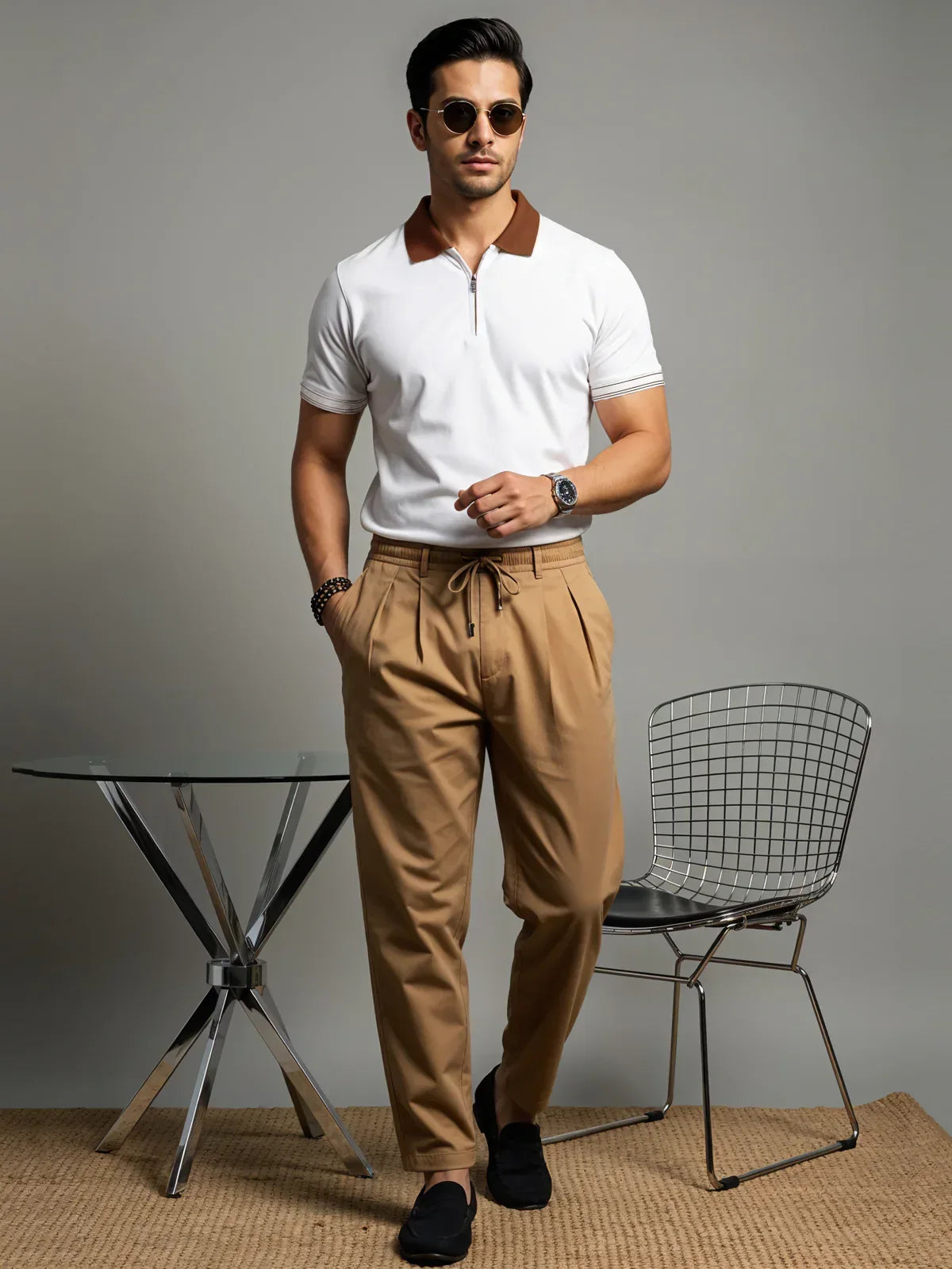 Adro Men’s Polo Shirt | Soft Cotton Blend | Trendy Casual Look