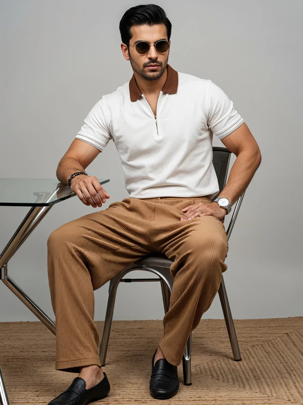 Adro Men’s Polo Shirt | Soft Cotton Blend | Trendy Casual Look