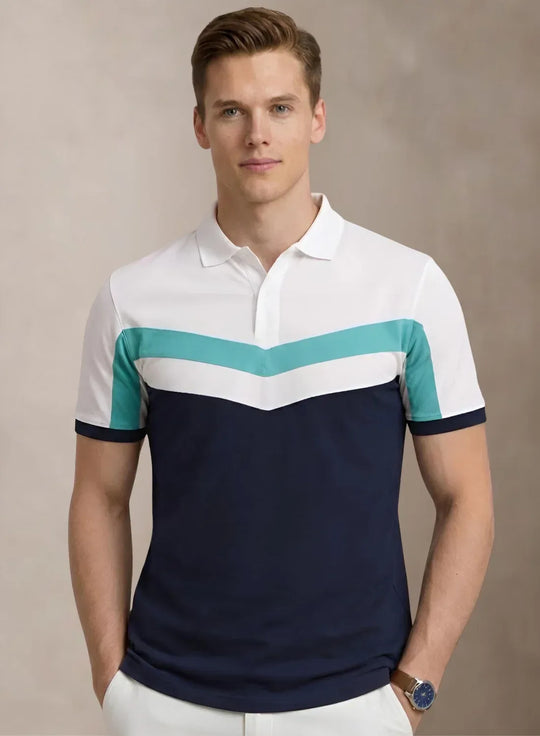 Adro Multicolour Polo T Shirt  |  100% Cotton Mens Polo Tshirt  |  Regular Fit Half Sleeve Cut & Sew Polo T-shirt for men