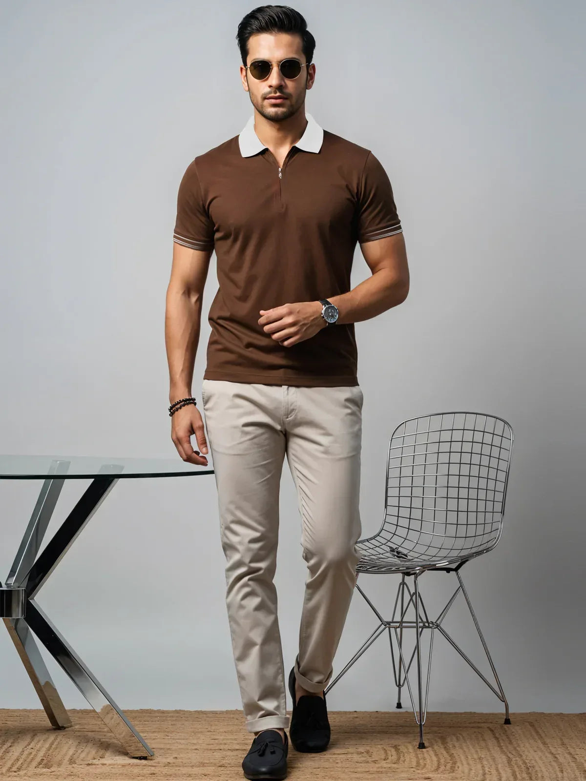 Adro Men’s Polo Shirt | Soft Cotton Blend | Trendy Casual Look