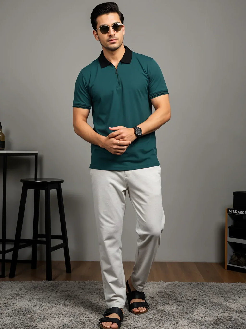 Adro Men’s Polo Shirt | Soft Cotton Blend | Trendy Casual Look