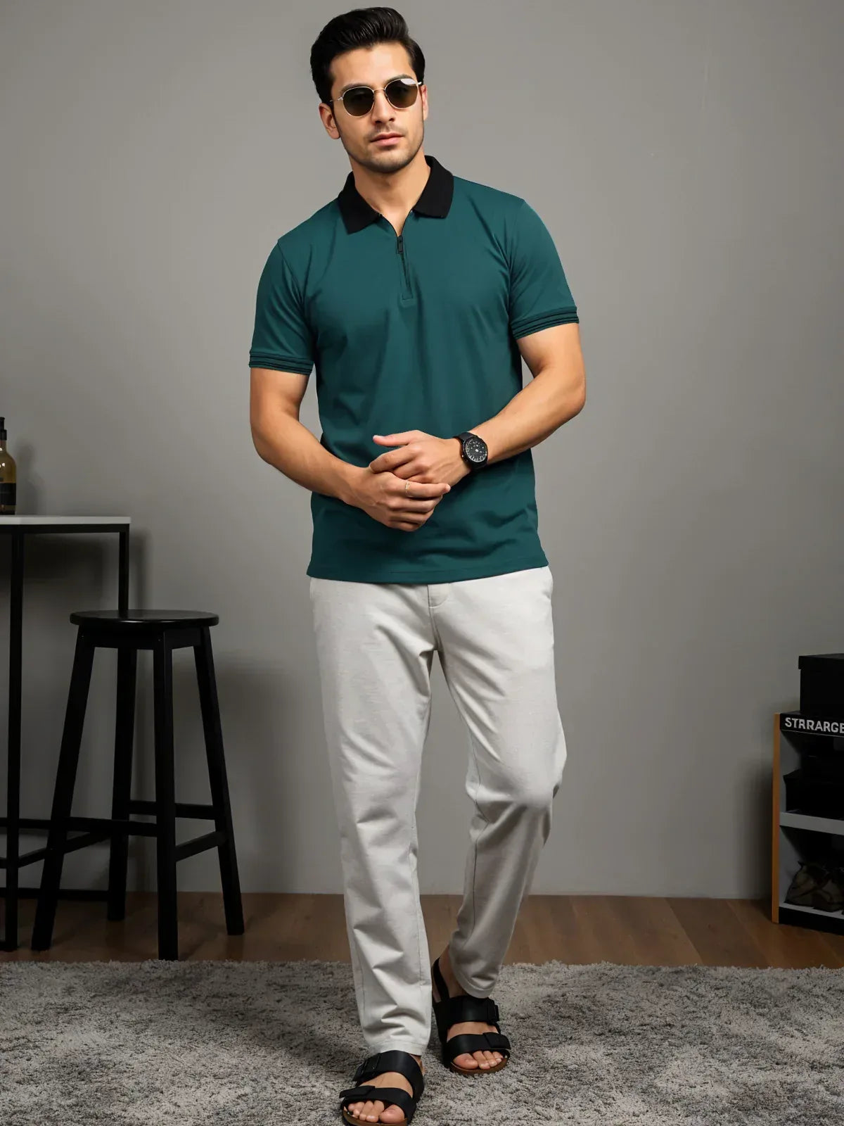 Adro Men’s Polo Shirt | Soft Cotton Blend | Trendy Casual Look