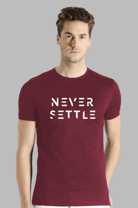 ADRO Mens Never Settle Cotton T-Shirt