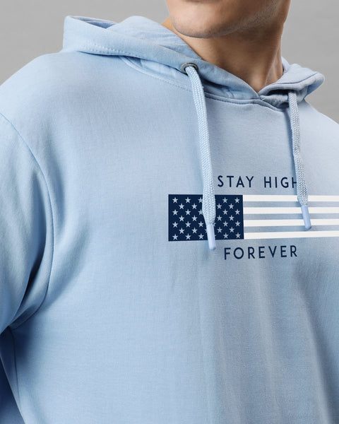 Adro Stay High Forever Graphic Hoodie – Light Blue