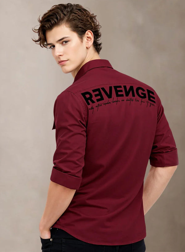 Adro Mens Cotton Twill Cargo Shirt Maroon| Stylish Outdoor Travel Shirt