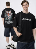 Adro Oversized Men’s T-Shirt | Skin Friendly Print | Everyday Comfort Black
