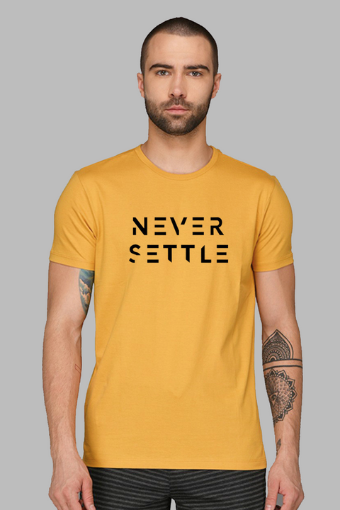 ADRO Mens Never Settle Cotton T-Shirt
