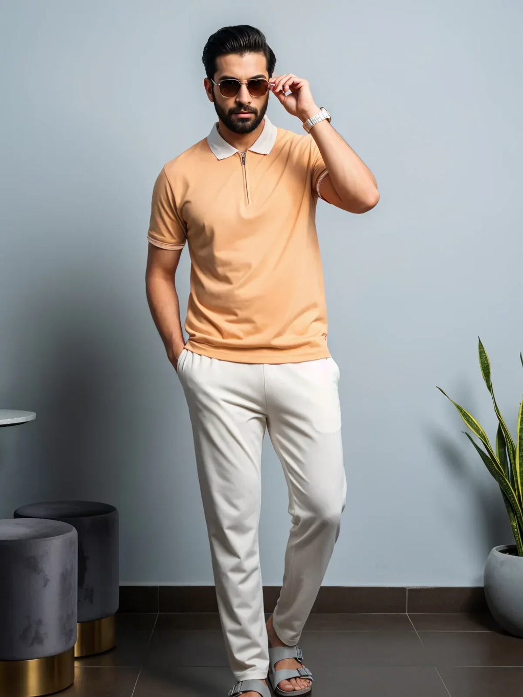 Adro Men’s Polo Shirt | Soft Cotton Blend | Trendy Casual Look