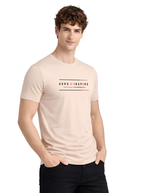 ADRO Mens Inspire Signature Printed T-Shirt for Men | Cotton Printed Tshirt | Regular Fit Casual T-Shirts | Summer Tshirts