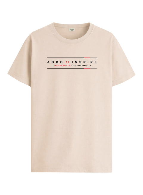 ADRO Mens Inspire Signature Printed T-Shirt for Men | Cotton Printed Tshirt | Regular Fit Casual T-Shirts | Summer Tshirts