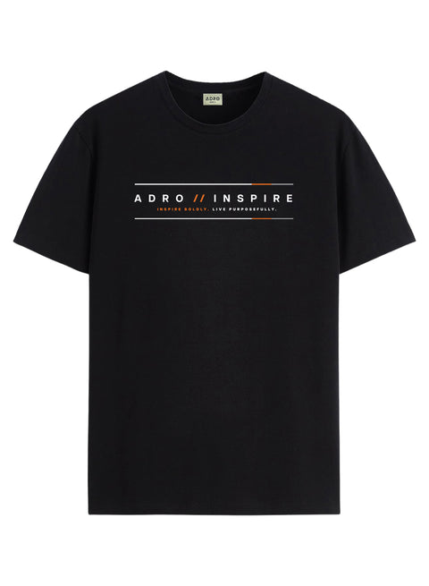 ADRO Mens Inspire Signature Printed T-Shirt for Men | Cotton Printed Tshirt | Regular Fit Casual T-Shirts | Summer Tshirts
