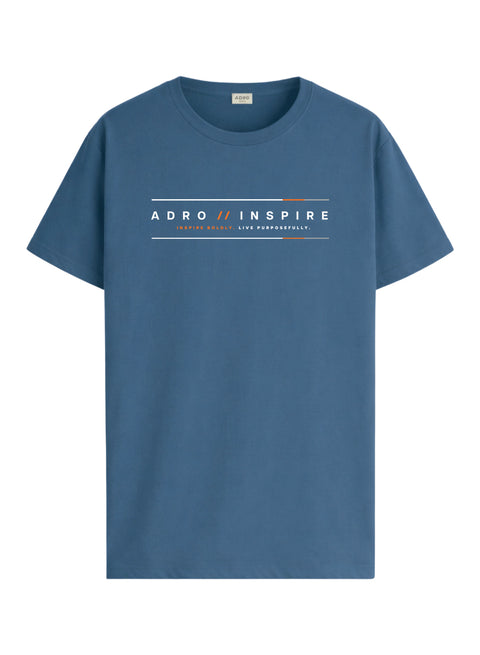 ADRO Mens Inspire Signature Printed T-Shirt for Men | Cotton Printed Tshirt | Regular Fit Casual T-Shirts | Summer Tshirts