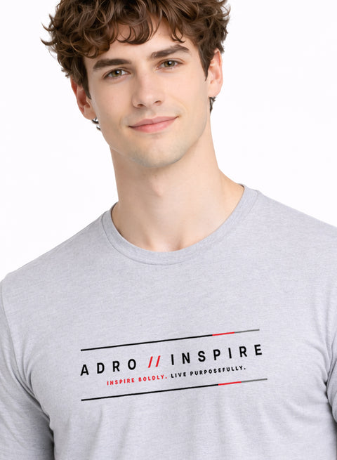 ADRO Mens Inspire Signature Printed T-Shirt for Men | Cotton Printed Tshirt | Regular Fit Casual T-Shirts | Summer Tshirts