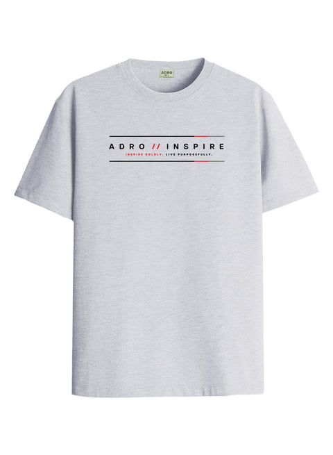 ADRO Mens Inspire Signature Printed T-Shirt for Men | Cotton Printed Tshirt | Regular Fit Casual T-Shirts | Summer Tshirts