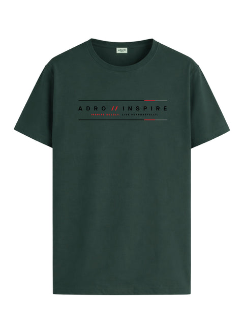 ADRO Mens Inspire Signature Printed T-Shirt for Men | Cotton Printed Tshirt | Regular Fit Casual T-Shirts | Summer Tshirts