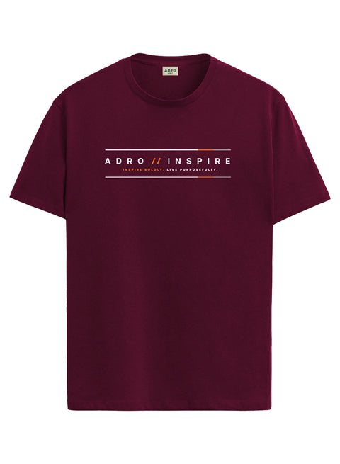 ADRO Mens Inspire Signature Printed T-Shirt for Men | Cotton Printed Tshirt | Regular Fit Casual T-Shirts | Summer Tshirts