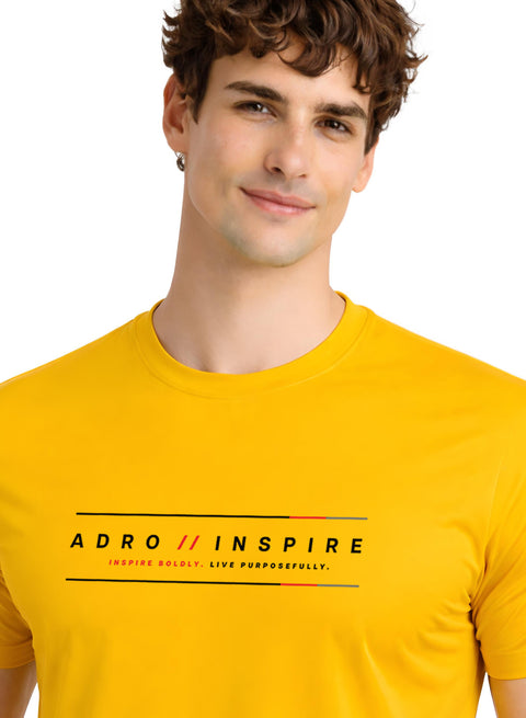 ADRO Mens Inspire Signature Printed T-Shirt for Men | Cotton Printed Tshirt | Regular Fit Casual T-Shirts | Summer Tshirts