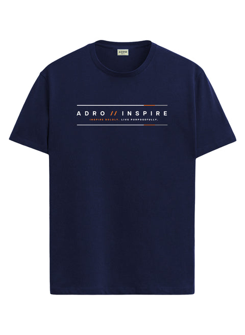 ADRO Mens Inspire Signature Printed T-Shirt for Men | Cotton Printed Tshirt | Regular Fit Casual T-Shirts | Summer Tshirts