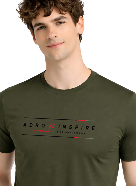 ADRO Mens Inspire Signature Printed T-Shirt for Men | Cotton Printed Tshirt | Regular Fit Casual T-Shirts | Summer Tshirts