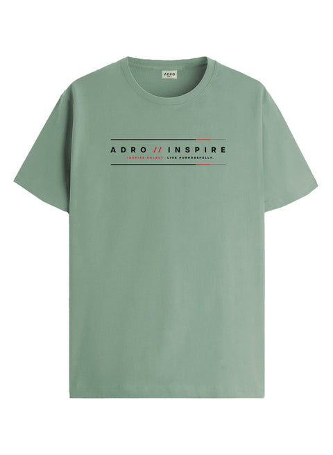 ADRO Mens Inspire Signature Printed T-Shirt for Men | Cotton Printed Tshirt | Regular Fit Casual T-Shirts | Summer Tshirts