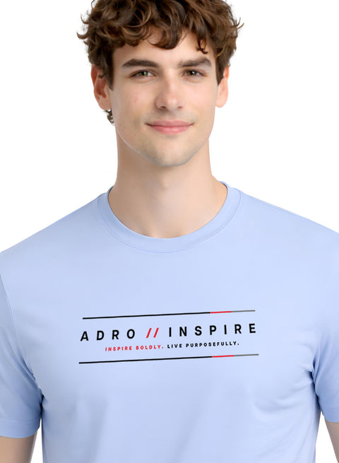 ADRO Mens Inspire Signature Printed T-Shirt for Men | Cotton Printed Tshirt | Regular Fit Casual T-Shirts | Summer Tshirts