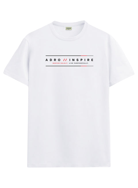ADRO Mens Inspire Signature Printed T-Shirt for Men | Cotton Printed Tshirt | Regular Fit Casual T-Shirts | Summer Tshirts