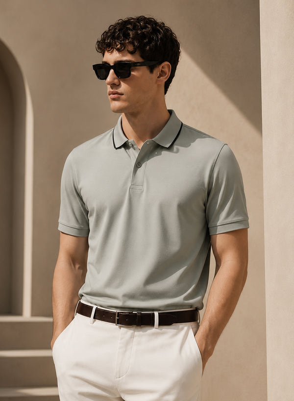 ADRO Mens Polo TShirt | Airtex Cotton Matty Fabric | Regular Fit | Breathable, Durable & Premium Casual Polo T-Shirt for Men | Agave