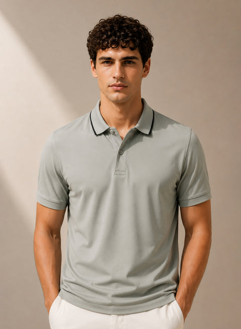 ADRO Mens Polo TShirt | Airtex Cotton Matty Fabric | Regular Fit | Breathable, Durable & Premium Casual Polo T-Shirt for Men | Agave