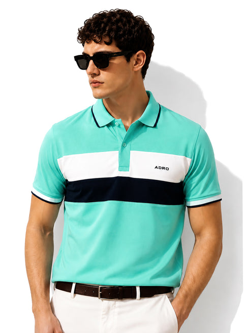 Adro Multicolour Polo T Shirt | 100% Cotton Mens Polo Tshirt | Regular Fit Half Sleeve Cut & Sew Polo T-shirt for men  | Cool Crest