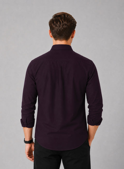 ADRO Men's Premium Oxford Cotton Shirt | Full Sleeve Casual Shirt | Regular Fit | Maroon